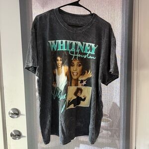 Whitney Houston Gray Graphic Tee